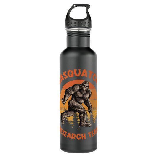 Bigfoot Research Team Retro Vintag Sasquatch Edelstahlflasche (Vorderseite)