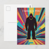 Bigfoot Retro Future Dimension Positive Nachricht Postkarte (Vorne/Hinten)