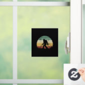 Bigfoot Retro Sunset-Geschenk Fensteraufkleber (Zuhause)