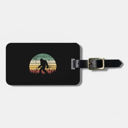 Bigfoot Retro Sunset-Geschenk Gepäckanhänger (Vorderseite horizontal)
