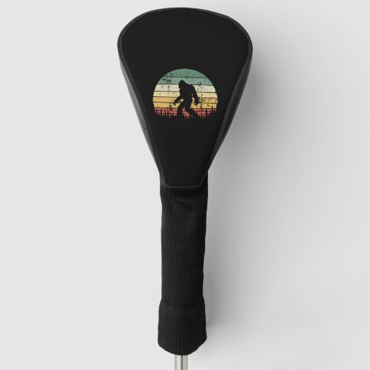 Bigfoot Retro Sunset-Geschenk Golf Headcover (Vorderseite)