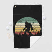 Bigfoot Retro Sunset-Geschenk Golfhandtuch (Insitu)