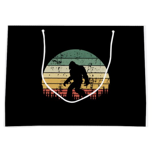 Bigfoot Retro Sunset-Geschenk Große Geschenktüte (Vorderseite)