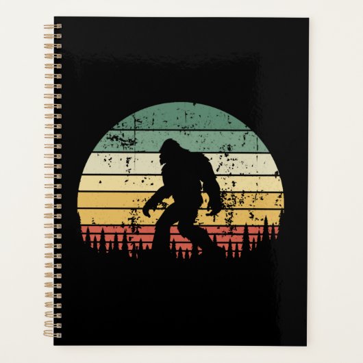 Bigfoot Retro Sunset-Geschenk Planer (Vorderseite)