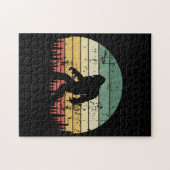 Bigfoot Retro Sunset-Geschenk Puzzle (Horizontal)