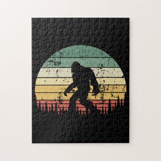 Bigfoot Retro Sunset-Geschenk Puzzle (Vertikal)