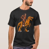 Bigfoot riding dinosaur kids sasquatch riding t re T-Shirt (Vorderseite)