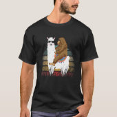 Bigfoot Riding Llama Sasquatch Retro T Shirt (Vorderseite)