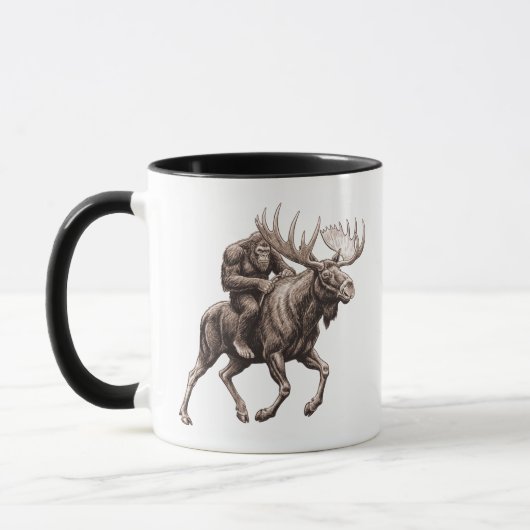 Bigfoot Riding Moose Tasse (Links)