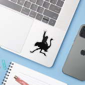 Bigfoot Riding Ostrich Aufkleber (Laptop mit iPhone)