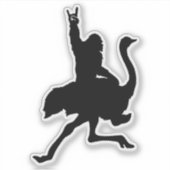 Bigfoot Riding Ostrich Aufkleber (Vorderseite)