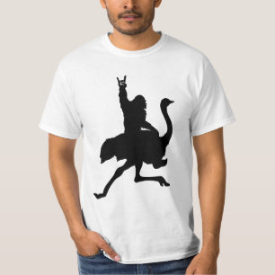 Bigfoot Riding Ostrich T-Shirt