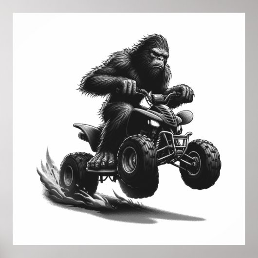 Bigfoot Riding Quad Bike Poster (Vorne)
