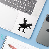 Bigfoot Riding T-Rex Aufkleber (Laptop mit iPhone)