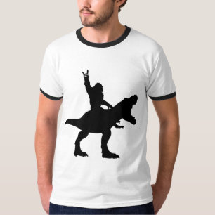 Bigfoot Riding T-Rex T-Shirt