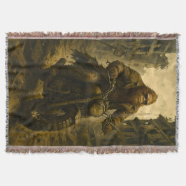 Bigfoot Riding Through a Post-Apocalyptic City Decke