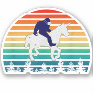 Bigfoot Riding Unicorn Aufkleber