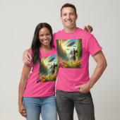 Bigfoot Riding Unicorn Bigfoot Selfie mit uns T-Shirt (Unisex)