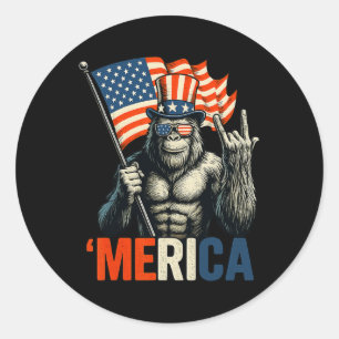 Bigfoot Rock And Roll Amerika USA Amerikanische Fl Runder Aufkleber