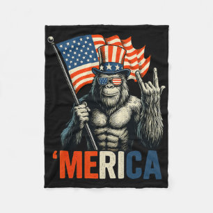 Bigfoot Rock And Roll merica Usa Amerikanische Fla Fleecedecke
