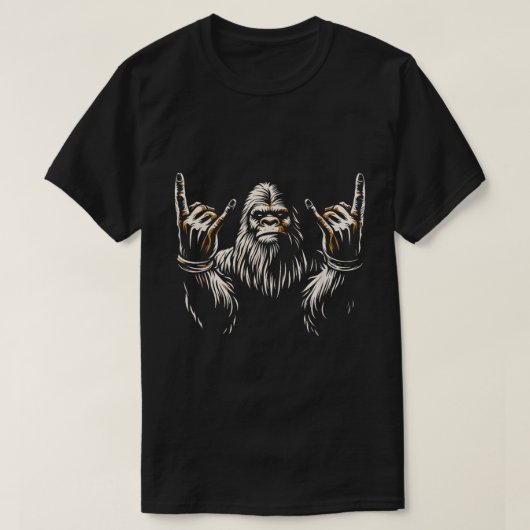 Bigfoot Rock On Funny Sasquatch Art T-Shirt (Design vorne)