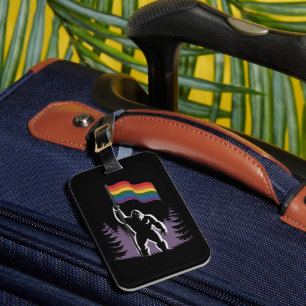 Bigfoot Rock On LGBTQ Progressive Neue Pride-Flagg Gepäckanhänger