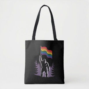 Bigfoot Rock On LGBTQ Progressive Neue Pride-Flagg Tasche