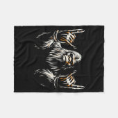 Bigfoot Rock On Sasquatch Rock And Roll Funny Rock Fleecedecke (Vorderseite (Horizontal))