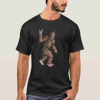 Bigfoot Rock und Roll Sasquatch Hand Symbol T-Shirt