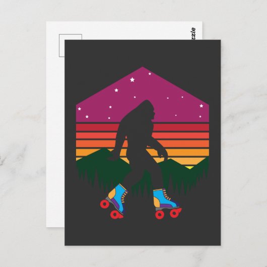 Bigfoot Rollerblade Rollerskate Skater Postkarte (Vorne/Hinten)