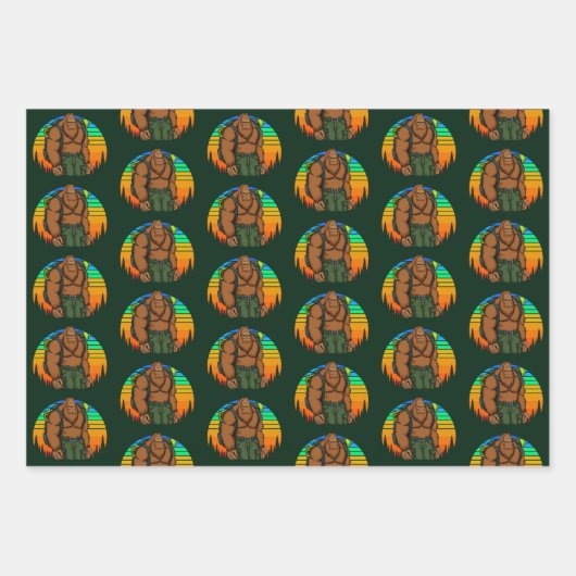 Bigfoot Rucksack Wandern Abenteuer Funny Geschenkpapier Set (Vorderseite)