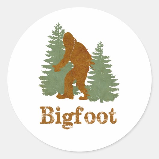 Bigfoot Runder Aufkleber (Vorderseite)