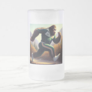 Bigfoot Running Mattglas Bierglas