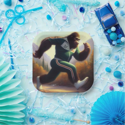 Bigfoot Running Pappteller (Party)