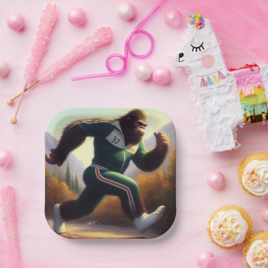 Bigfoot Running Pappteller (Party)