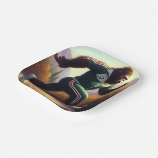 Bigfoot Running Pappteller (Gewinkelt)