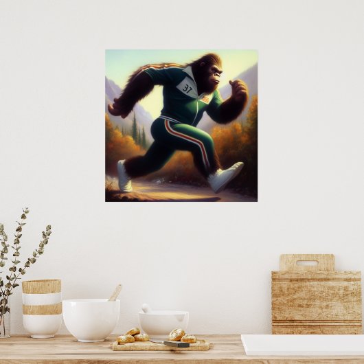 Bigfoot Running Poster (Küche)
