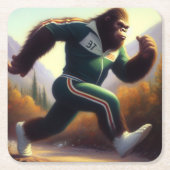 Bigfoot Running Rechteckiger Pappuntersetzer (Vorderseite)