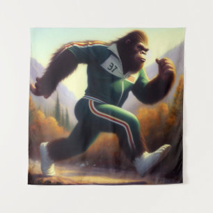 Bigfoot Running Wandteppich