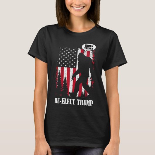 Bigfoot sagt Biden Stinks T-Shirt (Vorderseite)