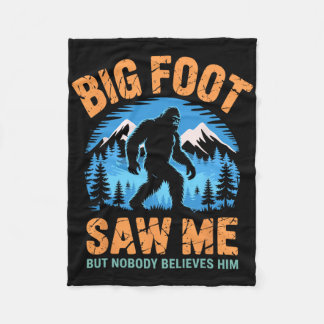 Bigfoot Sah Mich Lustiger Sasquatch Retro Big Foot Fleecedecke