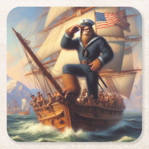 Bigfoot Sailor Rechteckiger Pappuntersetzer