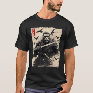 Bigfoot-Samurai-Krieger japanischer Vintage-Sasqua T-Shirt
