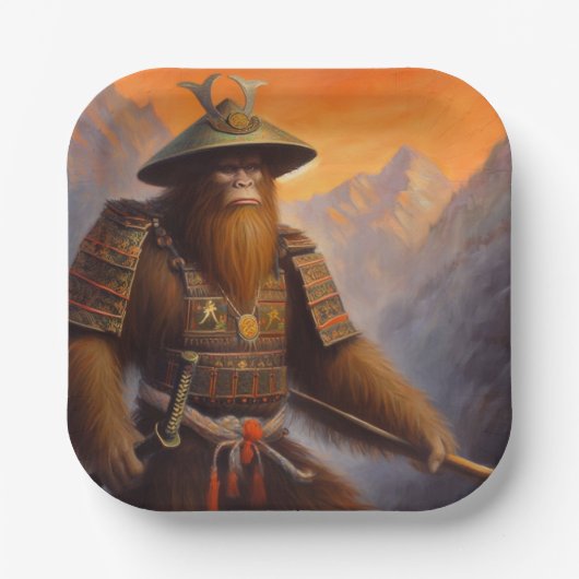 Bigfoot Samurai Pappteller (Vorderseite)