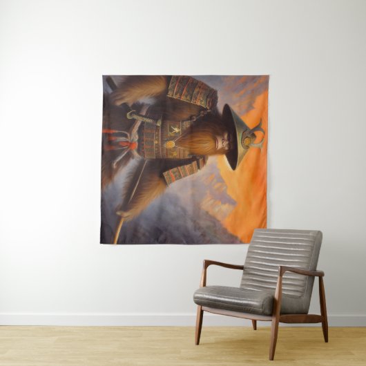 Bigfoot Samurai Wandteppich (Beispiel (Horizontal))