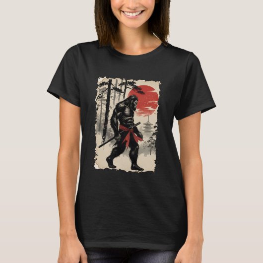 Bigfoot Samurai Warrior Anime Japanese Art Samurai T-Shirt (Vorderseite)