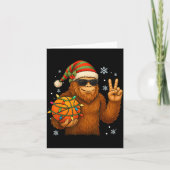Bigfoot Santa Basketball Christmas Karte (Vorderseite)