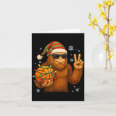 Bigfoot Santa Basketball Christmas Karte (Gelbe Blume)
