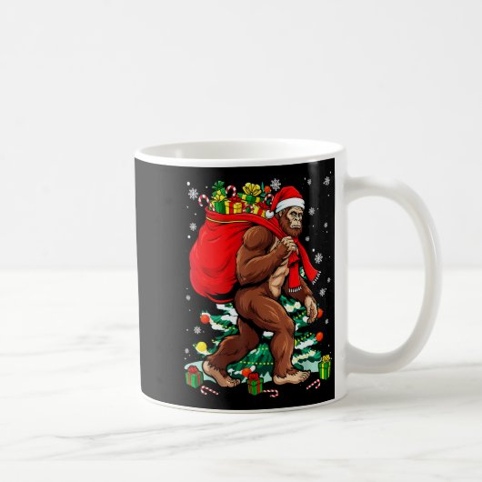 Bigfoot Santa Carrying Christmas Bag Xmas Hat Sasq Kaffeetasse (Rechts)