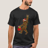 Bigfoot Santa Christmas Lights Rock Funny Sasquatc T-Shirt (Vorderseite)